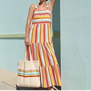 J. Crew Stripped Rainbow tried maxi dress